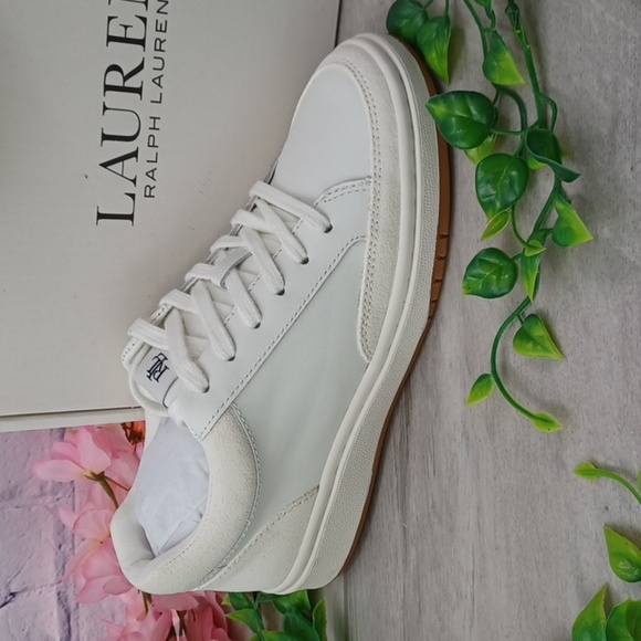 Lauren Ralph Lauren Hailey Leather and Suede Sneaker NIB - Picture 1 of 11